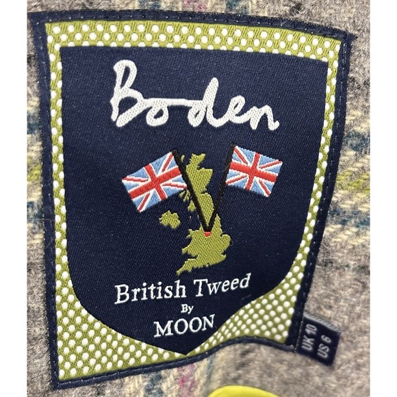Boden British Tweed By Moon Blazer Women's Plaid Blazer 100% Wool Size 6 - Picture 8 of 9
